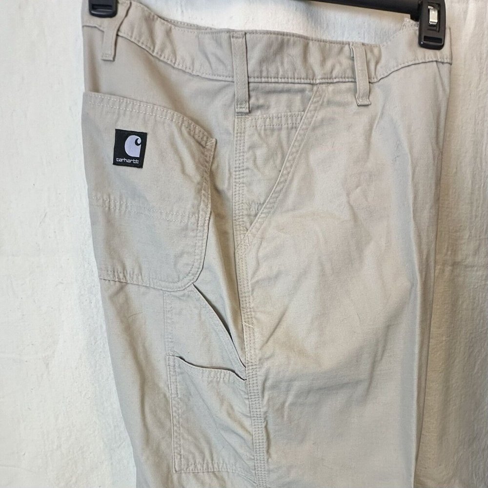 Carhartt Beige Pants Mens 38 x 34 Dungaree Fit RN 14806 Workwear